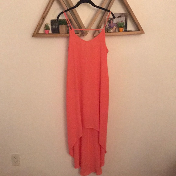 Lush Coral High-Low Dress - Picture 1 of 4